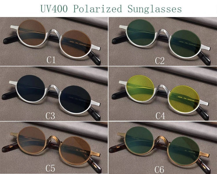 Yujo Unisex Semi Rim Oval Titanium Polarized Sunglasses Y4338 - Size Chart