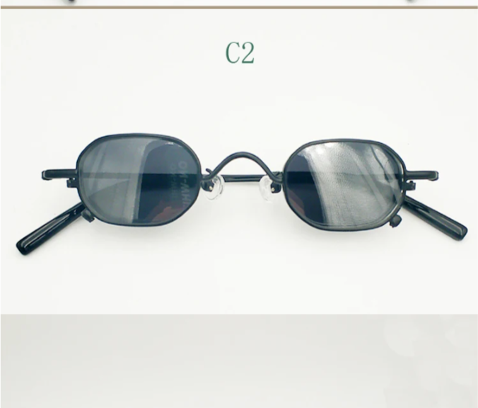 Yujo Unisex Full Rim Round Alloy Eyeglasses Flip Sunglasses 810013 Sunglasses Yujo C2 CHINA 