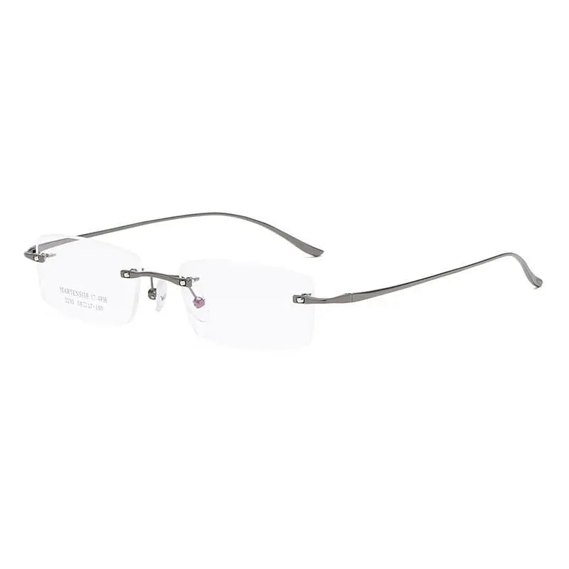 Zirosat 2230 Alloy Titanium Eyeglasses Unisex Square Rimless - grey