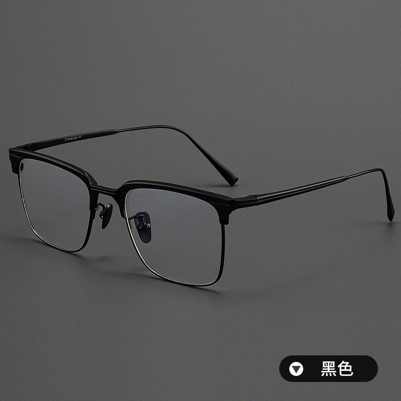 Zirosat Men's Full Rim Square Titanium Acetate Eyeglasses 190531 - C1