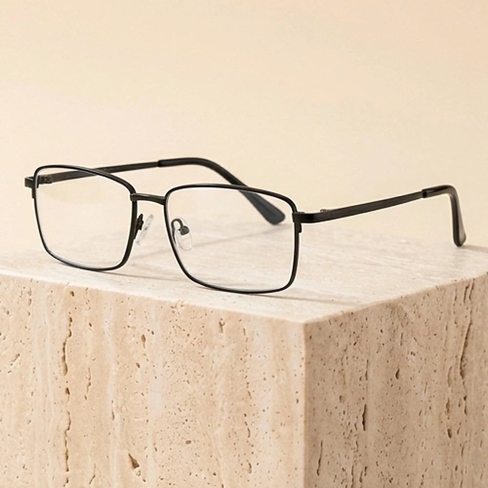 Zirosat Men's Semi Rim Square Tr 90 Titanium Eyeglasses 229012 - C02