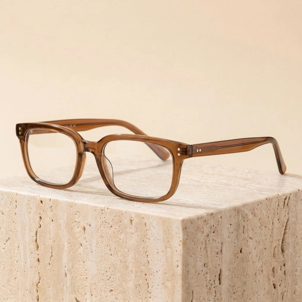 Zirosat Unisex Full Rim Big Square Tr 90 Alloy Eyeglasses 58019 - C1