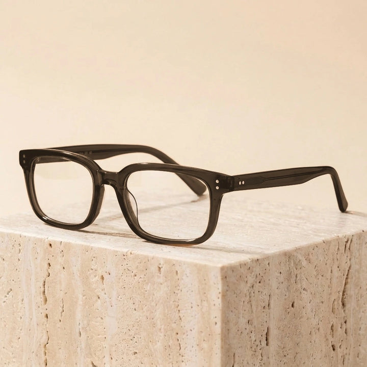Zirosat Unisex Full Rim Big Square Tr 90 Alloy Eyeglasses 58019 - C2