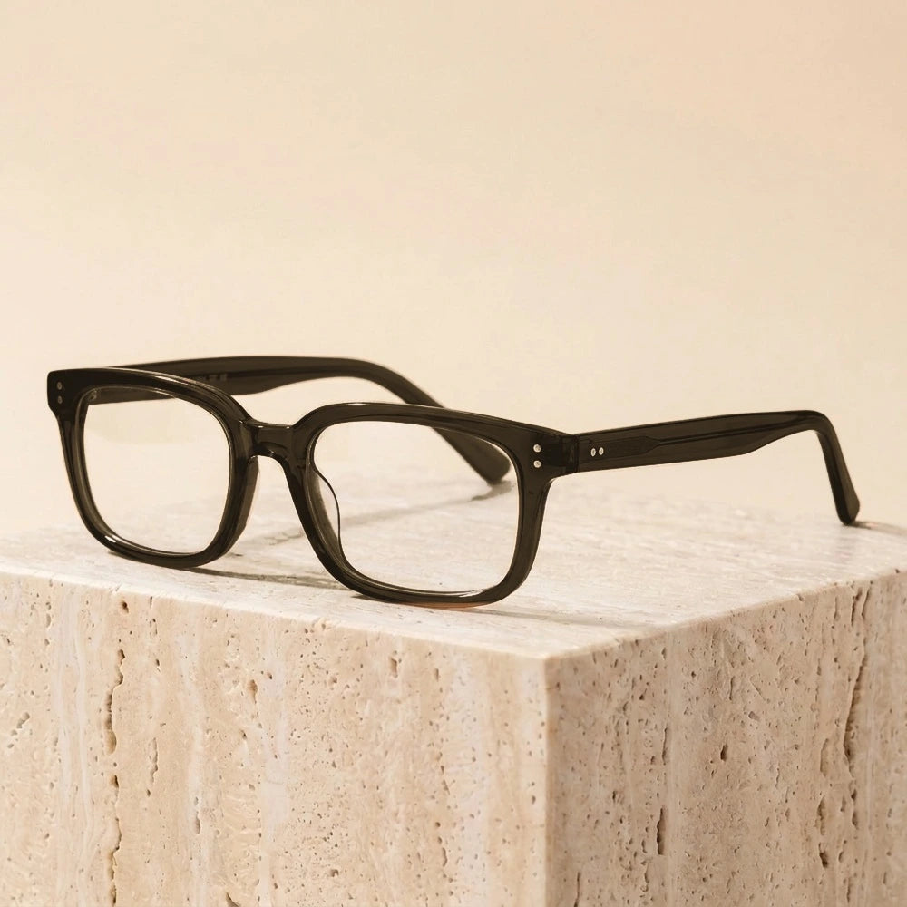 Zirosat Unisex Full Rim Big Square Tr 90 Alloy Eyeglasses 58019 - C3