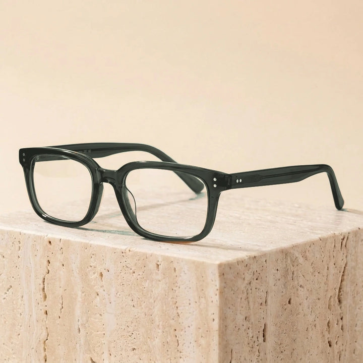 Zirosat Unisex Full Rim Big Square Tr 90 Alloy Eyeglasses 58019 - C4