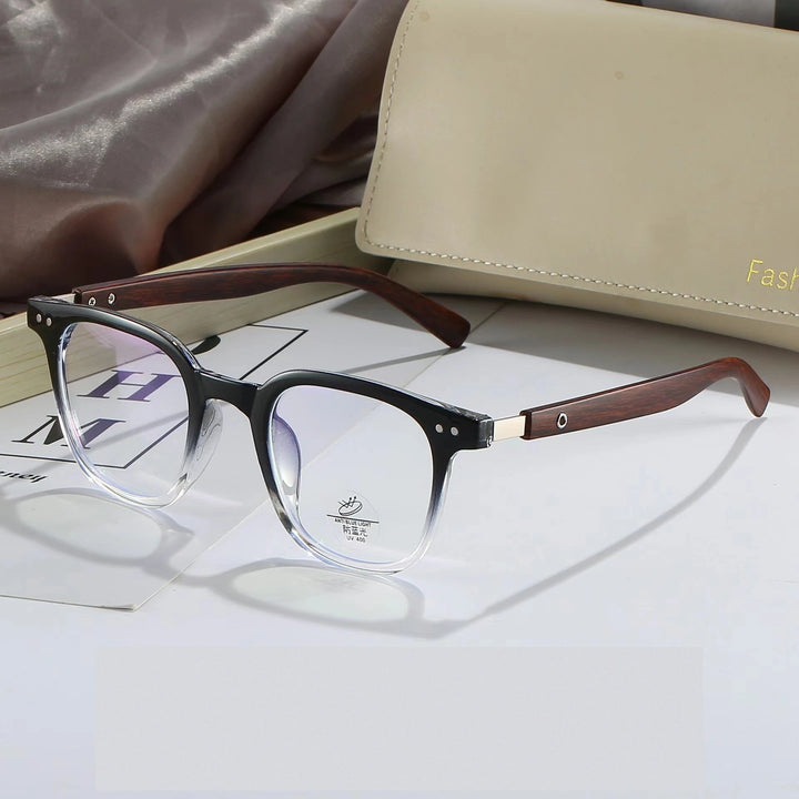 Zirosat Unisex Full Rim Big Square Tr 90 Alloy Eyeglasses 83026 - C5