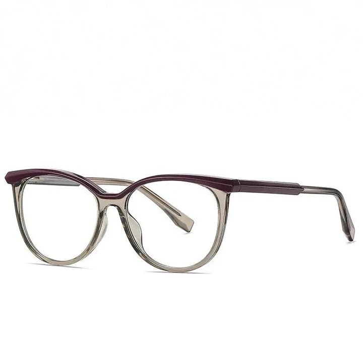 Zirosat Unisex Full Rim Oval Square Tr 90 Alloy Eyeglasses 3518 - C3