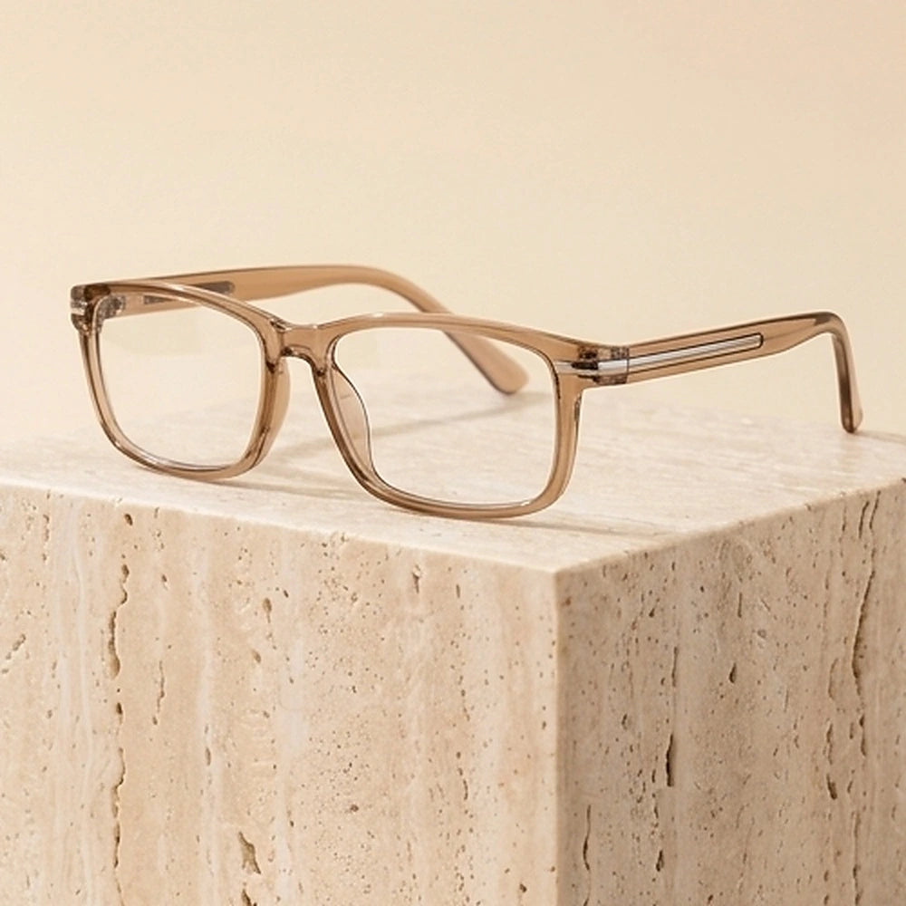 Zirosat Unisex Full Rim Retro Square Blue Light Prescription Eyeglasses 18S288A - C3