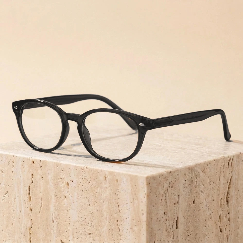 Zirosat Unisex Full Rim Round TR90 Prescription Eyeglasses 9039 - C2