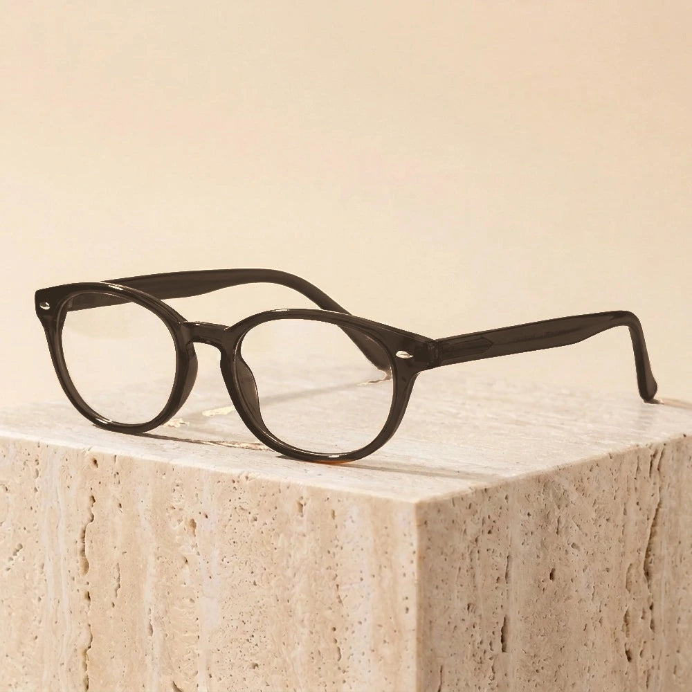 Zirosat Unisex Full Rim Round TR90 Prescription Eyeglasses 9039 - C4