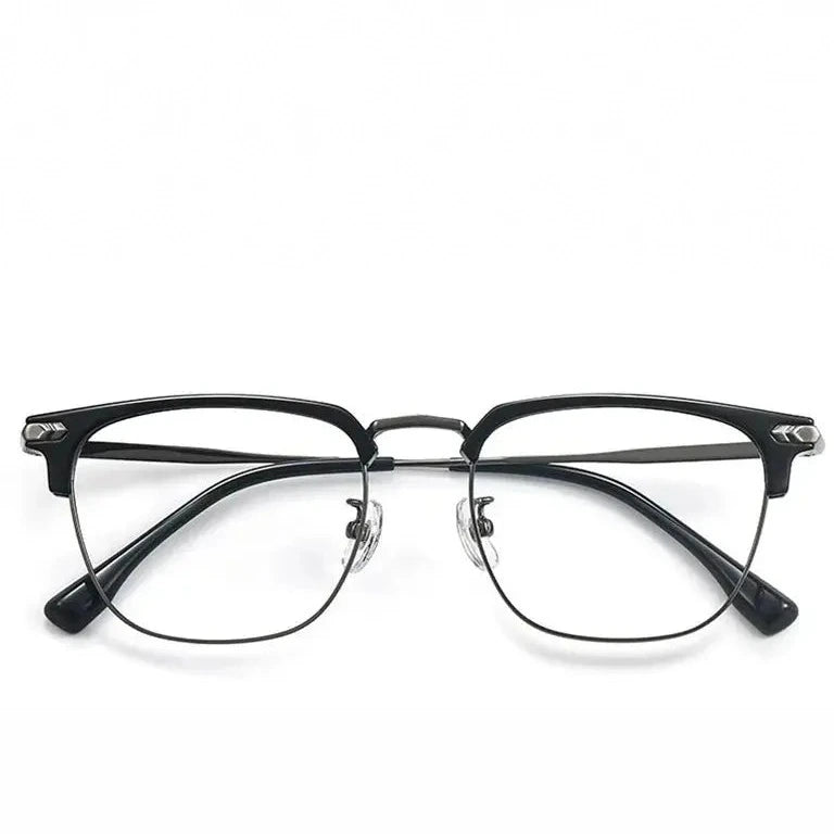 Zirosat Unisex Full Rim Square Titanium Alloy Eyeglasses 122601 - C2