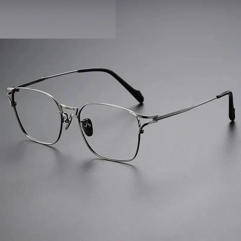 Zirosat Unisex Full Rim Square Titanium Eyeglasses 94238 - C2