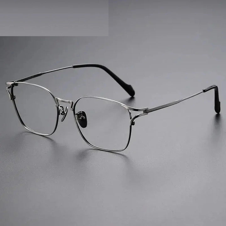 Zirosat Unisex Full Rim Square Titanium Eyeglasses 94238 - C2
