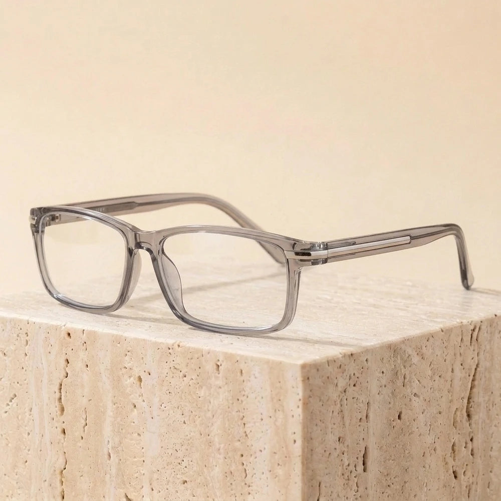 Zirosat Unisex Full Rim Square Tr 90 Alloy Eyeglasses 22553 - C12