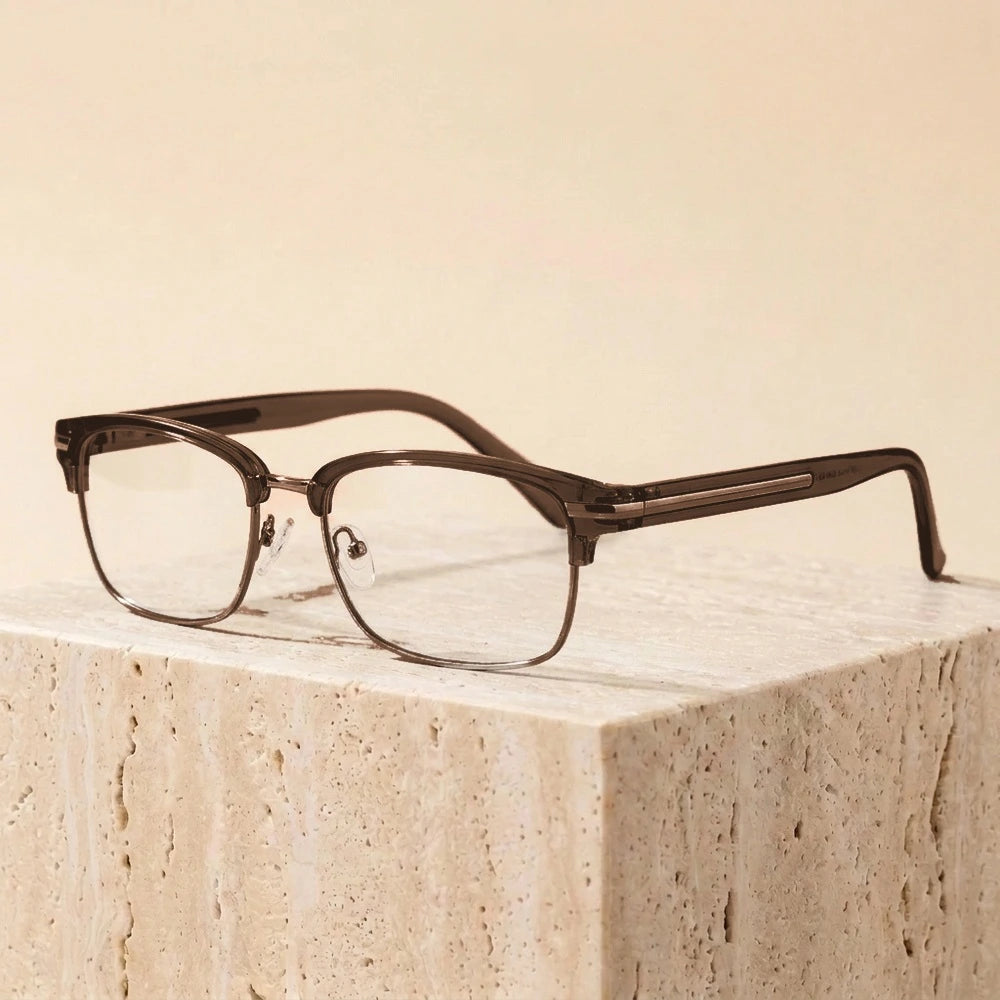 Zirosat Unisex Full Rim Square Tr 90 Alloy Eyeglasses 48018 - C2