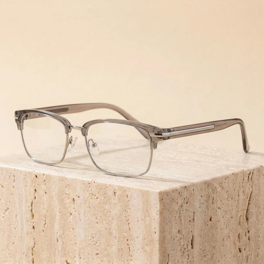 Zirosat Unisex Full Rim Square Tr 90 Alloy Eyeglasses 48018 - C6