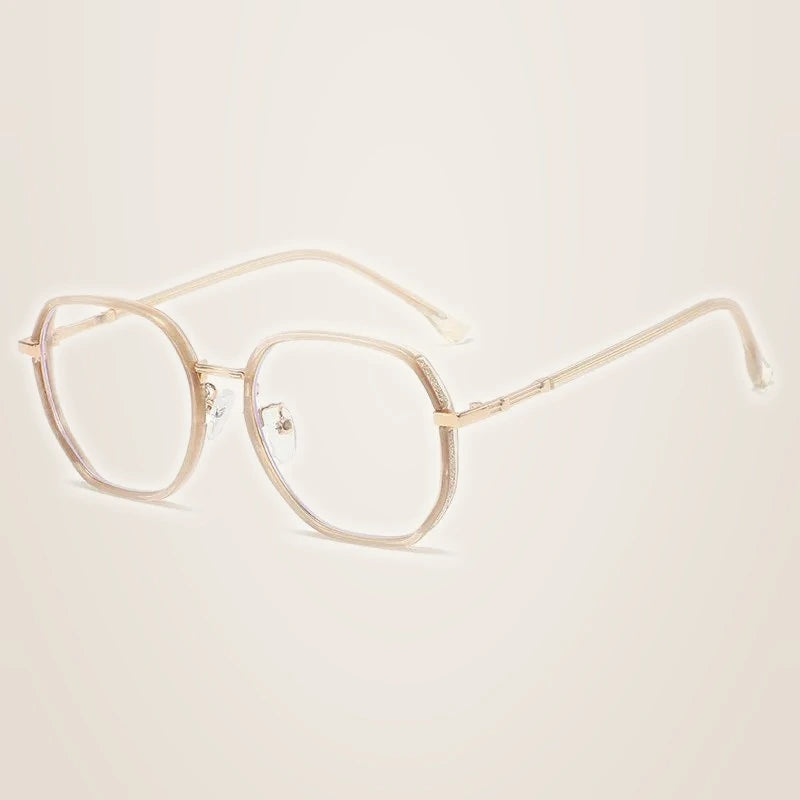 Zirosat Women's Full Rim Polygon Oval Tr 90 Titanium Eyeglasses 8880 - C6