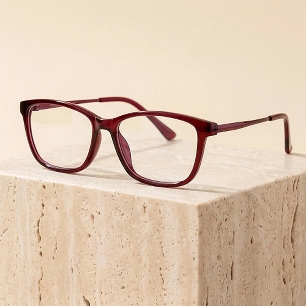 Zirosat Women's Full Rim Square Cat Eye Tr 90 Titanium Eyeglasses 12918 - C3