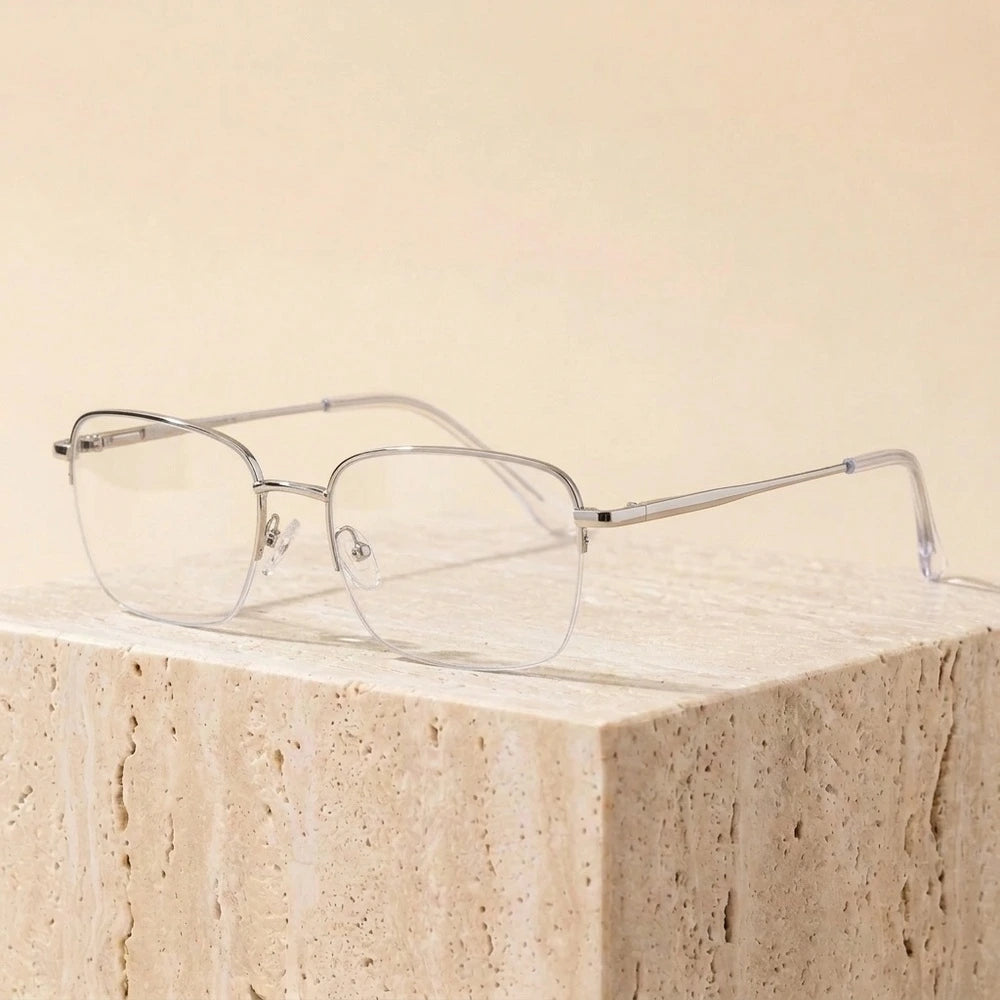 Zirosat Women's Semi Rim Square Tr 90 Titanium Eyeglasses 62811 - C6