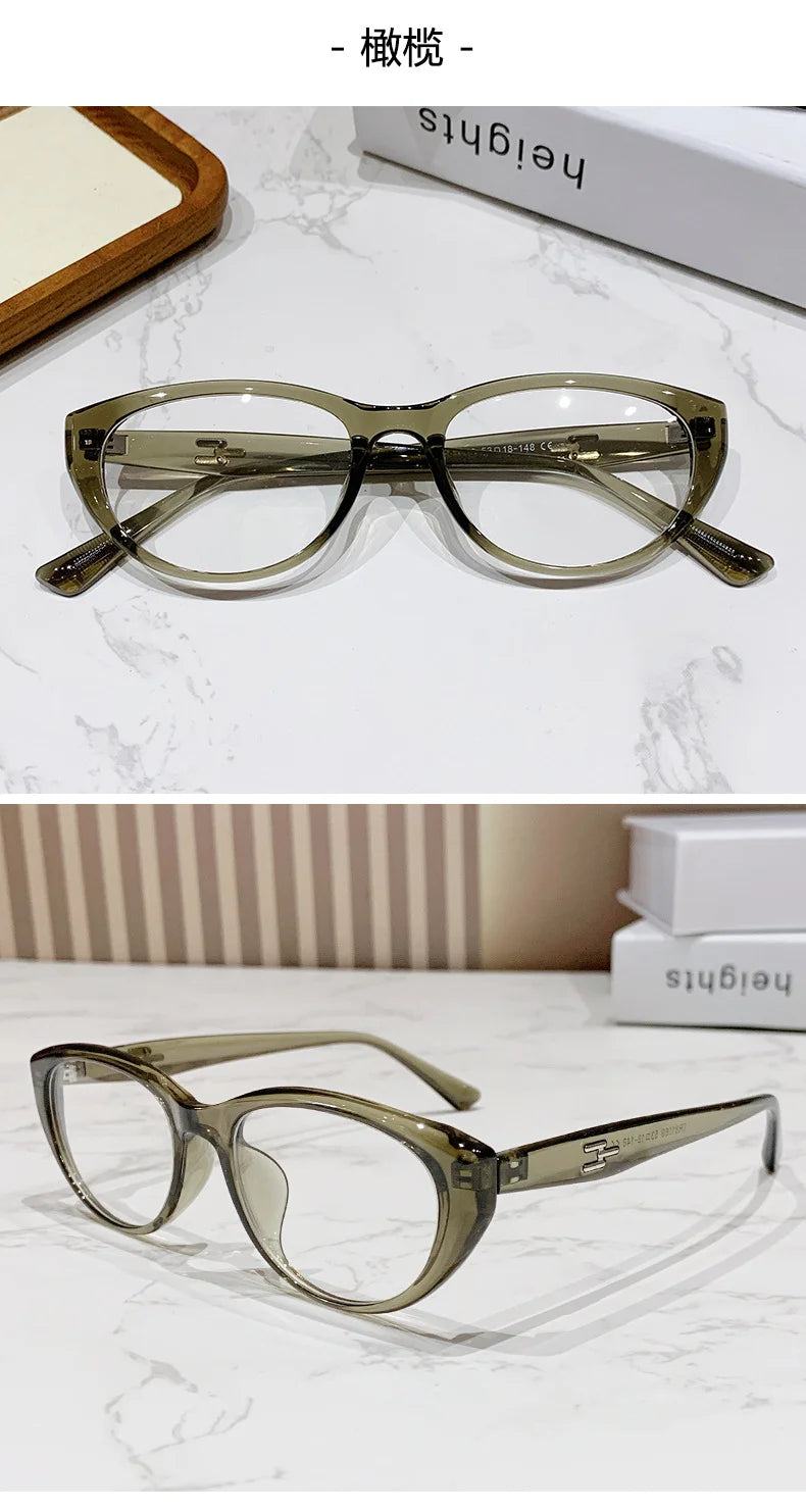 Zirosat Women's Full Rim Oval Cat Eye Tr 90 Alloy Eyeglasses 81069 - C5