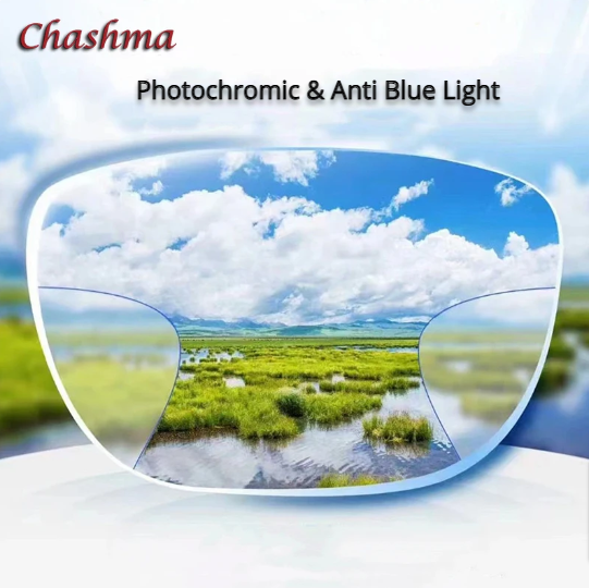 Chashma Ochki Widest Field Progressive Photochromic Anti Blue Lenses Lenses Chashma Ochki Lenses 1.56 Photochromic Gray Anti Blue Light 