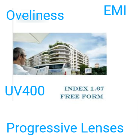 Oveliness 1.67 Index Free Form Progressive Polyurethane Clear Lenses Lenses Oveliness Lenses   