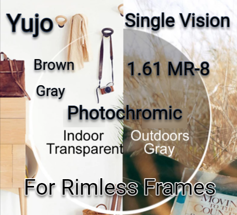 Yujoeyewear 1.61 MR-8 Single Vision Photochromic Anti Blue Light Lenses Lenses Yujo Lenses   