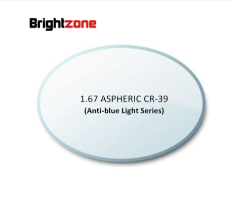 Brightzone 1.67 Index Aspheric Anti Blue Light Clear Lenses Lenses Brightzone Lenses   