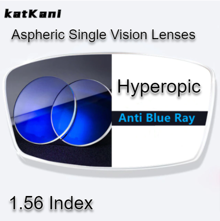 KatKani Aspheric Single Vision Anti Blue Light Clear Lenses Lenses KatKani Eyeglass Lenses 1.56 Hyperopic 