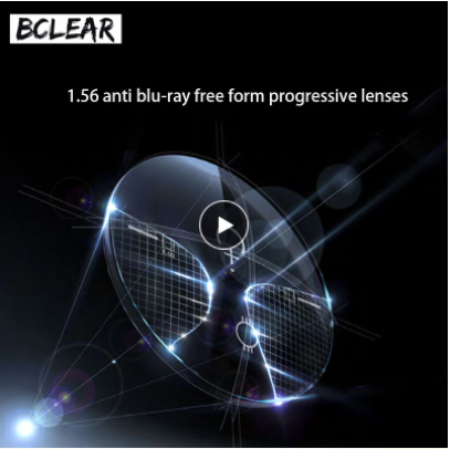 BCLEAR 1.56 Refractive Index Free Form Aspheric Anti-Blue Progressive Lenses Color Clear Lenses Bclear Lenses   