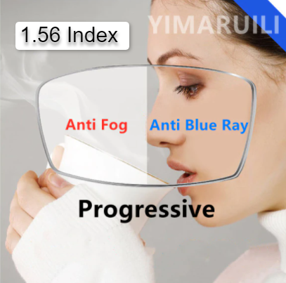 Yimaruili Anti Fog Anti Blue Light  Clear Myopic/Hyperopic/Progressive Lenses Lenses Yimaruili Lenses 1.56 Multifocal Progressive 