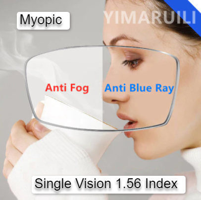 Yimaruili Anti Fog Anti Blue Light  Clear Myopic/Hyperopic/Progressive Lenses Lenses Yimaruili Lenses 1.56 Single Vision Myopic 