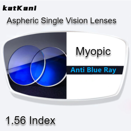 KatKani Aspheric Single Vision Anti Blue Light Clear Lenses Lenses KatKani Eyeglass Lenses 1.56 Myopic 