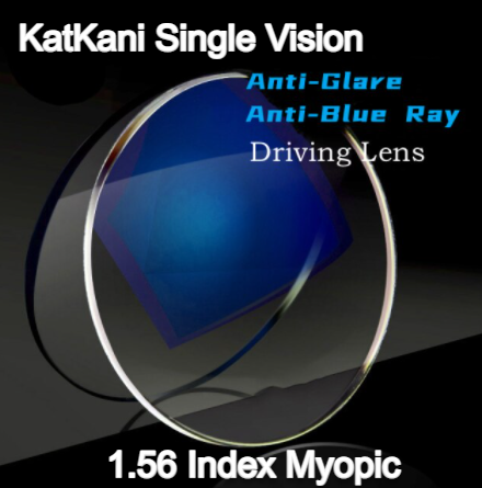 KatKani Aspheric Single Vision Anti Glare Anti Blue Clear Lenses Lenses KatKani Eyeglass Lenses 1.56 Myopic 