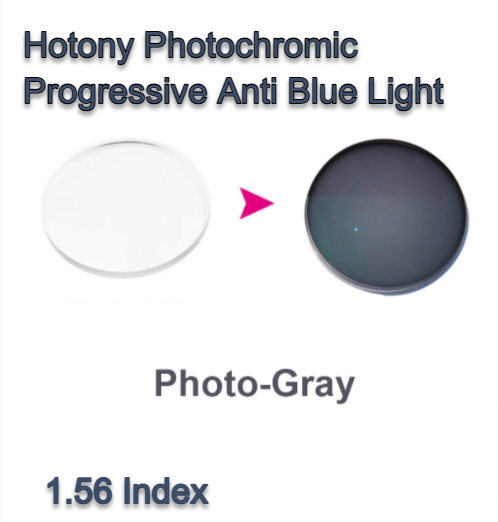 Hotony Anti Blue Progressive Photochromic Gray Lenses Lenses Hotony Lenses 1.56  
