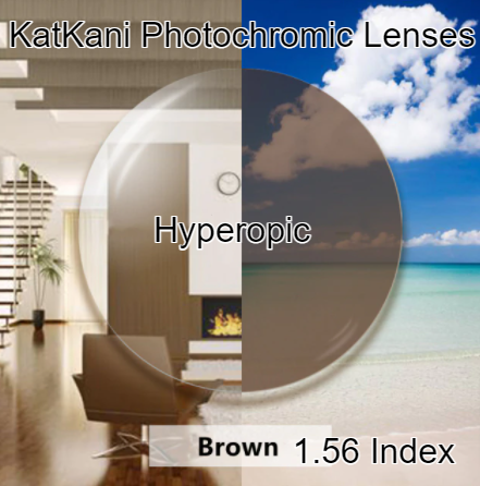 KatKani Aspheric Single Vision Photochromic HD Lenses Lenses KatKani Eyeglass Lenses 1.56 Photo Brown Hyperopic