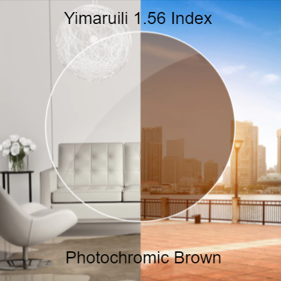 Yimaruili Aspheric Single Vision Photochromic Lenses Lenses Yimaruili Lenses 1.56 Brown Hyperopia 