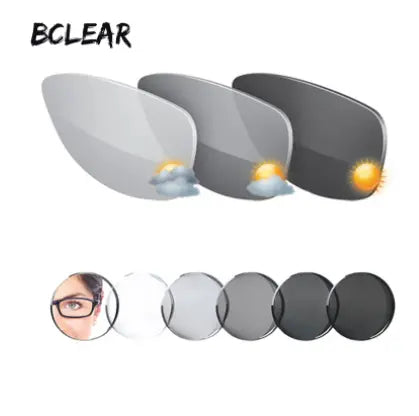 BCLEAR 1.67 High Index Aspheric Photochromic Anti-Blue Presbyopic SPH +10.25~+13.00 CYL 0~-2.00 Lenses Color Gray.
