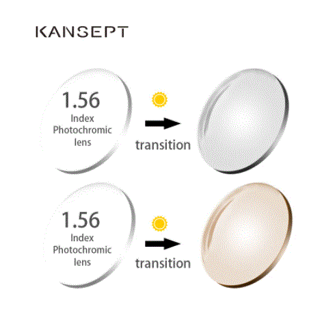Kansept 1.56 Aspheric Single Vision Photochromic Lenses Color Brown Lenses Kansept Lenses   