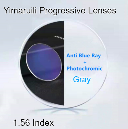 Yimaruili Progressive Photochromic Gray Anti Blue Light Lenses Lenses Yimaruili Lenses 1.56  