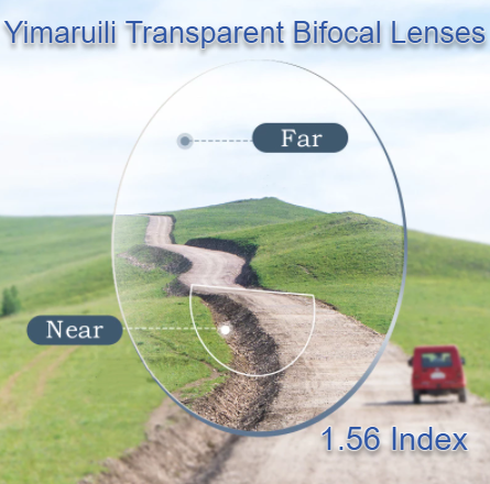 Yimaruili 1.56 Index Photochromic/Clear Bifocal Lenses Lenses Yimaruili Lenses Transparent 1.56 