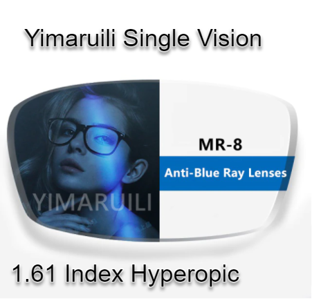 Yimaruili MR-8 Single Vision 1.61 Index Clear Lenses Lenses Yimaruili Lenses Anti Blue Hyperopia  