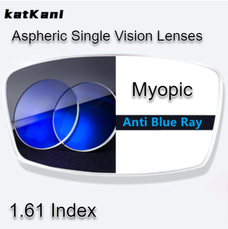 KatKani Aspheric Single Vision Anti Blue Light Clear Lenses Lenses KatKani Eyeglass Lenses 1.61 Myopic 