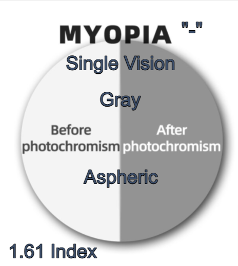 Laoyehui Aspheric Photochromic Anti Blue Light Lenses Lenses Laoyehui Eyeglass Lenses 1.61 Photo Gray Myopic Single Vision