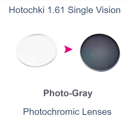 Hotochki 1.61 Index Single Vision Aspheric Photochromic Lenses Lenses Hotochki Lenses Photogray  