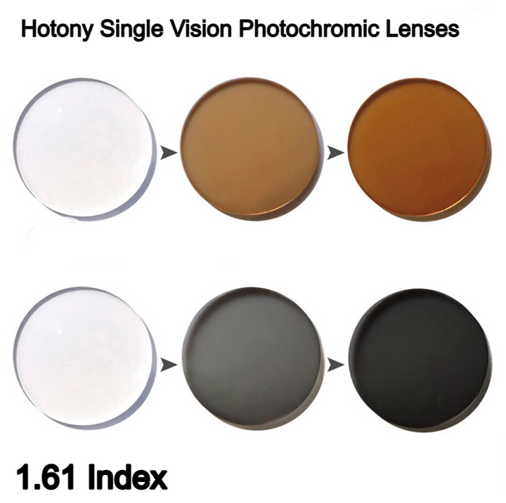 Hotony Standard Single Vision Photochromic Lenses Lenses Hotony Lenses 1.61 Photochromic Gray 