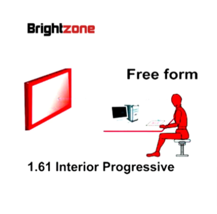 Brightzone 1.61 Index Interior Free Form Progressive Multifocal Clear Lenses Lenses Brightzone Lenses   