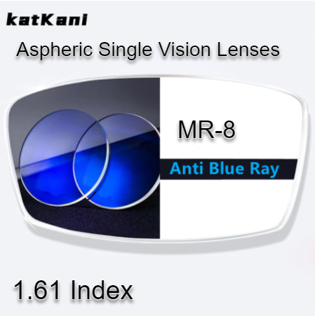 KatKani Aspheric Single Vision Anti Blue Light Clear Lenses Lenses KatKani Eyeglass Lenses 1.61 MR-8 Tough 