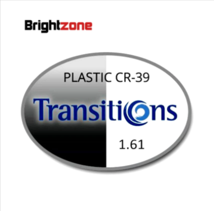 Brightzone 1.61 Index Photochromic Single Vision Transition Lenses Lenses Brightzone Lenses   