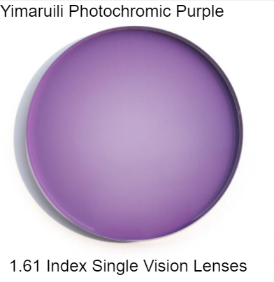Yimaruili Photochromic Single Vision Aspheric Lenses Lenses Yimaruili Lenses 1.61 Purple 